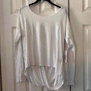 White Namaste Long Sleeve T (L) NWT